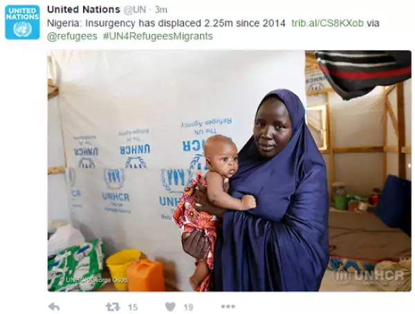 Insurgency in Nigeria has displaced 2.25m since 2014 - UN